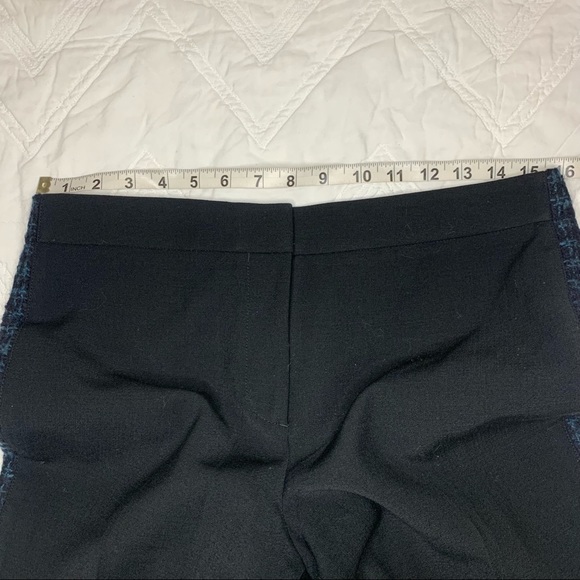 Tory Burch Black blue Tobie Wool Tweed Tuxedo Straight dress Pants trousers 6 - Picture 6 of 13